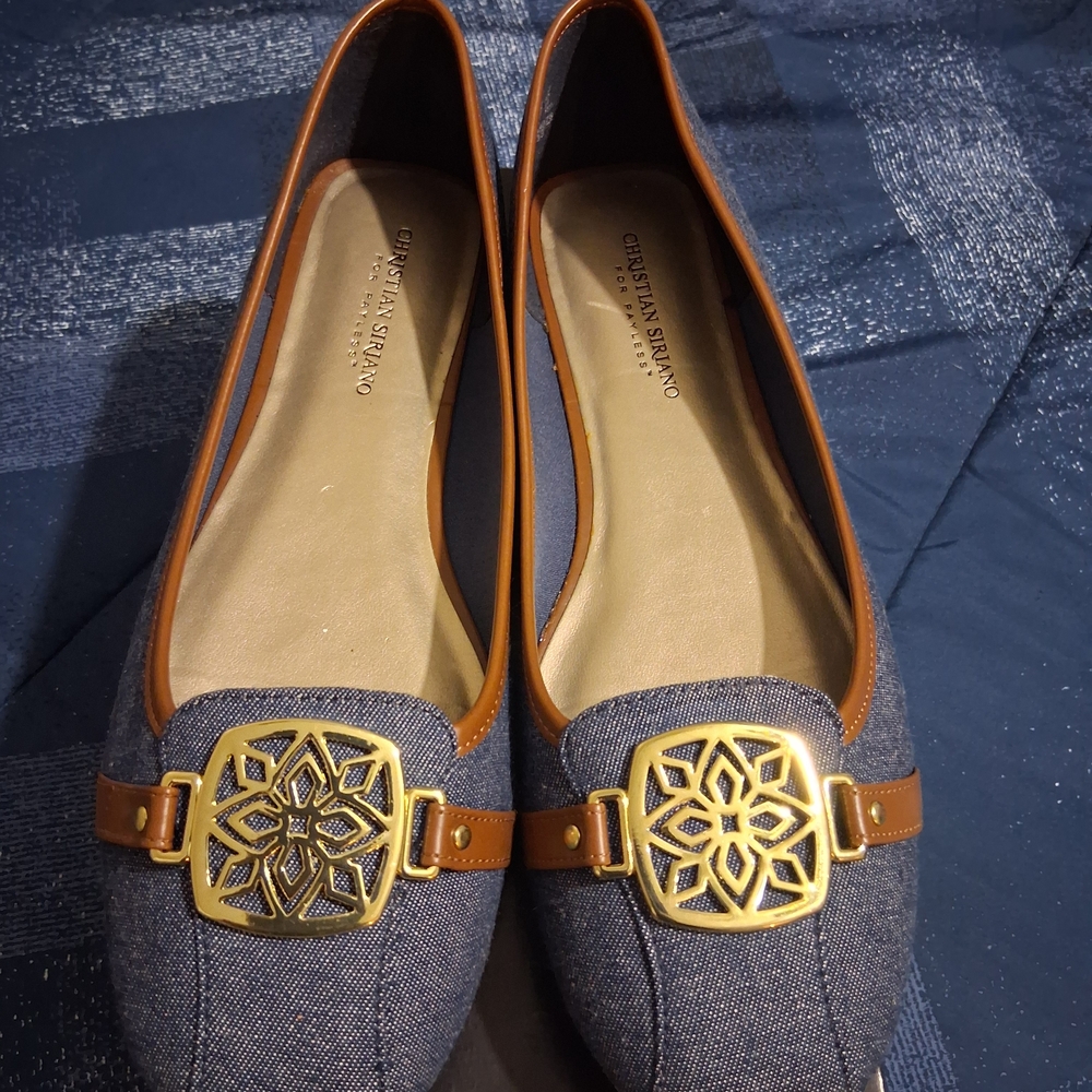 Christian Siriano Women's Blue and Brown Loafers